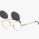 Dollger Flip Up Sunglasses Men Women Polarized Steampunk Flip Sunglasses with Double Lenses
