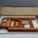 Latifolia Foldable 2 Step Stool, Wooden Step Stool with Floor Saver, Decorative Ladder Shelf for Living Room, Kitchen, Garden(Walnut)