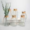 6Pcs Vintage Glass Mason Jar Vases for Centerpieces - 6.5" Clear Cylinder Flower Vases for Wedding Table Decor, Rustic Farmhouse Home Decoration & Events