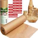 Honeycomb Packing Paper Wrap 15"x200' Sustainable Alternative to Bubble Cushioning Wrap for Moving/shipping/packing Roll with 20 Fragile Sticker Biodegradable & Fully Recylable (Brown)