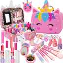 Children's Make-Up Set Girls' Make-Up Case, Washable Makeup with Unicorn Bag, Children's Make Up Set Toy, Christmas Birthday Gifts for Girls 