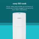 Homedics Portable Humidifier - Small Air Humidifiers for Bedroom, Plants, Office, Travel - Cool Mist Humidifiers, Color-Changing Accent Light, 2 Mist Settings, Matte White