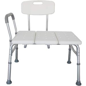 Winado Tub Transfer Bench for Bathtub with Backrest & Padded Armrest, Supports up to 330 lbs Aluminium Alloy Bath Chair Seat, White