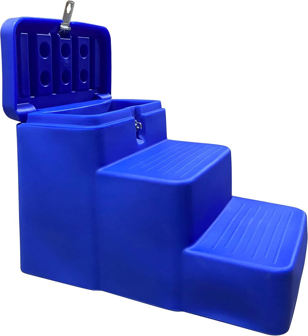 Horsemen's Pride 3-Step Mounting Step with Storage, Blue