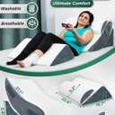 Lunix LX5 4-Piece Support for Shoulder & Upper Body Rest, Orthopedic Bed Wedge Pillow Set, Elevated Memory Foam for Post-Op Recovery & Sleep Comfort, Arctic Navy