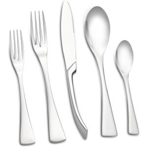 40-Piece Silverware Set for 8, Stainless Steel Flatware Set Food-Grade Silverware Cutlery Set, Include Knife/Fork/Spoon, Mirror Polished, Dishwasher Safe