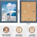 12x16 Frame, Vintage 12x16 Picture Frame Plexiglass Glass for Wall Display, Rustic 12 x 16 Photo Picture Frame Large, Antique Blue Collage Gallery Wall Picture Frames, Widen Border