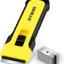 JETMORE Razor Blade Scraper Tool With 15pcs Extra Blades, Paint Scraper for Cleaning, Glass Scraper for Windows, Oven Cleaning Tools, Cuchilla Para Limpiar Cosina, Cleaning Razor for Ceramic Stove Top (Yellow)