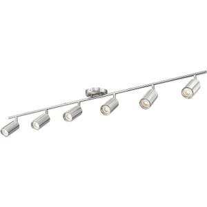 FEMILA 3000K LED Track Lighting, 53" Modern Track Lighting Kit, Come with Bulbs, Brushed Nickel Finish, GU10 Base, 4FS84TL-6 BN
