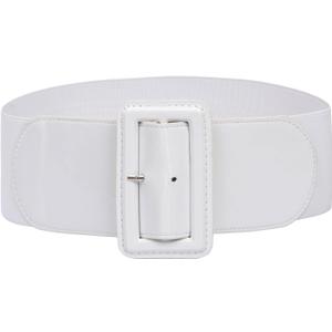 GRACE KARIN Women's Stretchy Belt 1950s 3 Inch Wide Elastic Belts (XXXX-Large, White)
