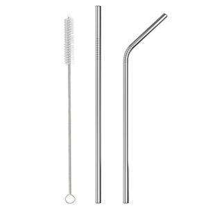 OGGI Stainless Steel Cocktail Straws 7pcs and 1 Cleaning Brush