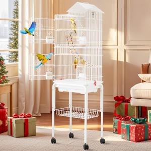 DWVO 62-inch Metal Bird Cage for Cockatiels, Parrots, Pigeons