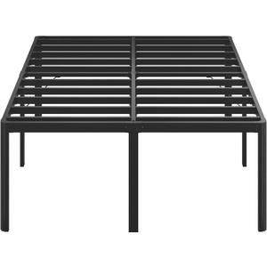 25 Inch High Full Size Bed Frame with Rounded Corner Legs, Sturdy Mattress Foundation, Heavy Duty Metal Platform Bed Frame Full No Box Spring Needed, Noise Free, Easy Assembly, Black