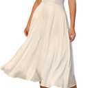 Formal Wedding Guest Dress for Women Satin Halter Midi Backless A-Line Adjustable Waist Flowy Summer (XS)