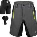Kids Padded Bike Shorts with Padding Boys Teen Cycling Mountain Biking Shorts Zipper Pockets