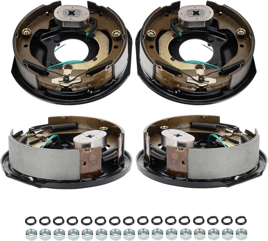 Youxmoto 10 x 2-1/4 Trailer Electric Brake Assembly (2 Right Hand+ 2 Left Hand), for 3,500 lbs Trailer Axles Electric Brakes Kit. 2 Pairs