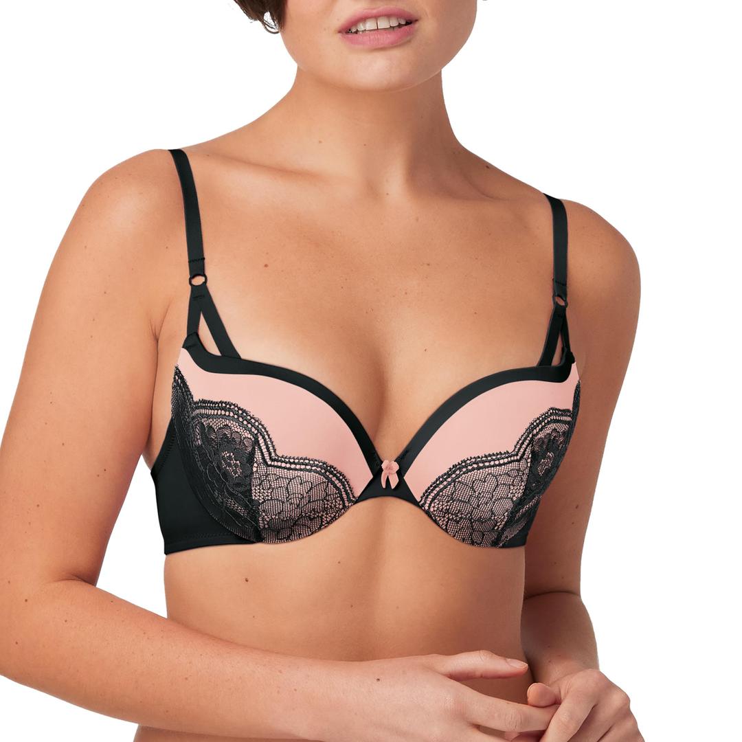 Maidenform Women's Push-Up Bra, Love The Lift Lace Demi Push-Up Bras for Women, Smoothing, Underwire, Convertible Straps, M