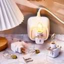 4 Sets Plug in Night Light 120V Night Lights Plug into Wall Includes 7W E12 Bulb and Metal Clips Nightlight Plugin, White