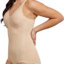 Bali Women's Firm-Control Shapewear, All-In-One Body Shaper with Built-In Underwire Minimizer Bra (Beige) 40D