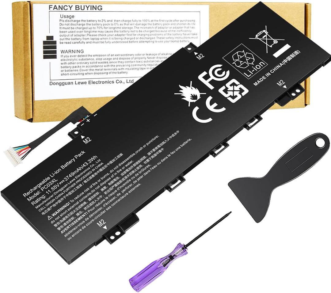 PC03XL Battery for HP Pavilion X360 14 15 14-DY 14-DH 14M-DY 14-BA 14-CD 14-EK 14-DW 15-ER Pavilion Aero 13-be Pavilion x360 Convertible 14-DY, HSTNN-OB1W M24421-271 M24421-AC1 PC03043XL M24648-005