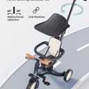 Newyoo Tricycle for Toddlers 1-3, Toddler Tricycle with Push Handle and Canopy, Toddler Bike, Birthday Gift and Toys for Girl and Boy, 6 in 1 Baby Trike, Balance Bike, TR009, Dark Grey, Medium