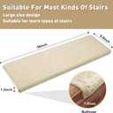 PURE ERA Bullnose Carpet Stair Treads for Wooden Steps Light Beige 7 Pcs, 36 x 9.5 Inch