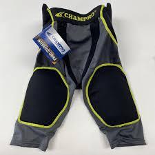 CHAMPRO Youth Tri-Flex 5-Pad Integrated Girdle (Small, Black, Optic Blue Trim)