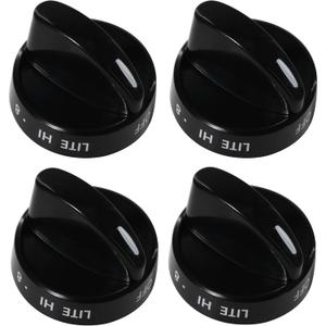 316442513 Stove Knob Black Gas Oven Range Control Assembly Compatible with Frigidaire, Kenmore, Sears Burner (4PACK)