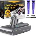 8000mAh V6 Battery Replacement Compatible with Dyson V6 (Animal/Absolute/Motorhead/Fluffy/SV03/SV04/SV05/SV06 /SV07/SV09/DC58/DC59/DC61/DC62/DC72/DC74) Cordless Vacuum Cleaner