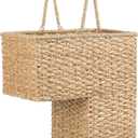 Creative Co-Op Woven Bankuan Rope Stair Basket with Handles, Natural