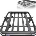 Roof Basket,Anti-Rust Aluminum Roof Basket,Universal Rooftop Cargo Carrier,Suitable for roof Racks, Equipped with crossbars,50"x37.8"x6",200lb Supports,Black