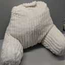 Blissful Diary Reading Pillow for Sitting in Bed, Flannel Back Pillow Bed Sitting Up for Adult & Children, Backrest Cushion for Sit Up in Couch or Floor, Dorm Essentials, Cream White