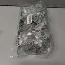 Wironlst 16 Pcs Glitter Poinsettia Flowers Artificial - Christmas White Poinsettia Decorations Tree Flowers Ornaments for Xmas/Holiday/Seasonal/Wedding Decor(Silver)