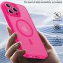Faiono Magnetic for iPhone 15 Pro Max Case [Full Camera Protection][Military-Grade Protection][Compatible with MagSafe] Shockproof Protective Slim Phone Case for iPhone 15 Pro Max, Hot Pink