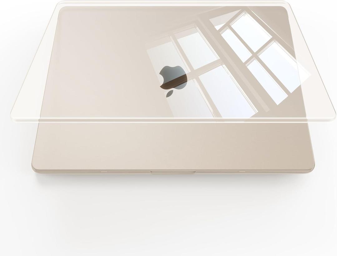 Compatible with MacBook Air 13 inch Case, Crystal Clear Shell, Fits 2022-2025 M4/M3/M2 Models A3240 A3113 A2681, Color-Matched Transparent Design for All MacBook Air 13.6 inch, Starlight