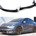 3Pcs Front Lip Compatible with 2020-2024 Tesla Model Y, Bumper Air Dam Lower Chin Splitter Protection Body Kit Fits for 2020 2021 2022 2023 2024 (Glossy Black)