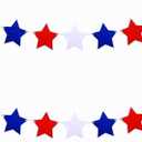 3 Pack(48inch) Felt Star Garland Red White Blue Star Banner Patriotic Fourth of July Decorations Independence Day Decor