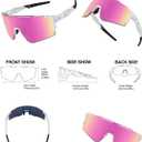 OULAIQI Cycling Sunglasses Polarized Sunglasses for Cycling Men Women with 1 Lens or 3 Interchangeable Lens Baseball Glasses