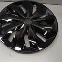 Hubcaps Wheel Cover Replacement R16 Size Hub Cap Universal-Fit Steel Wheel Rim Caps ABS Tire Covers for Most Cars Trucks Sedans SUV -Set of 416-inchBlack