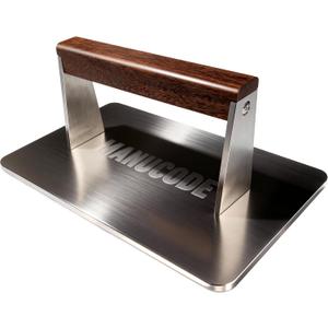 Stainless Steel Bacon Press - 3.2 LB Heavy Cooking Weight, Ideal for Flat Top Grill - Griddle Accessories for Searing Smash Burger, Steak, Sandwich - 9.25 x 5.7 Inches, Flat Bottom, Rectangle