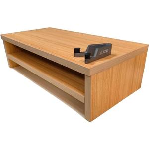 JZD Laptop Stand for Desk with Storage Shelves,Wooden Desktop Organizer with Storage for Home Office