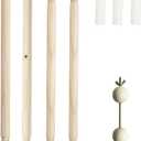 Teepee Pole and Stabilizer Kit, Teepee Replacement Pole Natural Pine Wood, Anti-Collapse Teepee Stabilizer, Teepee Tent Replacement Pole Replacement Wood Pole for Teepee Tent