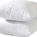 20x20 Decorative Throw Pillow Inserts-Down Feather Pillow Inserts-Square-Cotton Fabric-Set of 2-White.