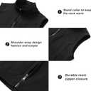 VtuAOL Men's Lightweight Softshell Vest Outdoor Quilted Vest Sleeveless Jacket for Travel Hiking Golf (Black, XXL)