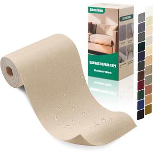 Gheeidau Canvas Repair Tape 470 Inch Waterproof Self-Adhesive Fabric Repair Patch for Repairing Boat Covers,Tents,Patio Umbrellas,Car Seats,Luggage,Sofas.(Light Beige)