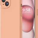 LOVE 3000 Compatible with iPhone 15 Case, [Smooth Silicone Full Coverage Camera] [8ft Drop Protection], Soft Microfiber Lining Full Body Protective Case for iPhone 15 6.1 inch - Cantaloupe