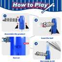 AuntyFey Auto Kids Baseball Pitching Machine, Automatic Baseball Launchers for Kids 6-8, Batting Practice Equipment with 5 Plastic Balls & Bat, Pop Up Tball Trainer, Blue