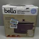 bella 6.0 Qt Programmable Slow Cooker, Ceramic Nonstick Coating, Adjustable Temperature & Cooking Times, Dishwasher Safe Stoneware Pot & Tempered Glass Lid, Tangle Free Cord Wrap, Plum, 6 Quarts
