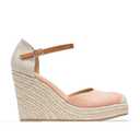 FISACE Womens Summer Espadrille Heel Platform Wedge Sandals Ankle Buckle Strap Closed Toe Shoes