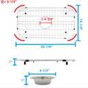 Kitchen Sink Grid 26-1/8"x14-1/4 - Heavy Duty Kitchen Sink Protector with Built-in Strainer & Center Drain, Non-Slip Rubber Feet & Scratch Resistant Bottom Guard